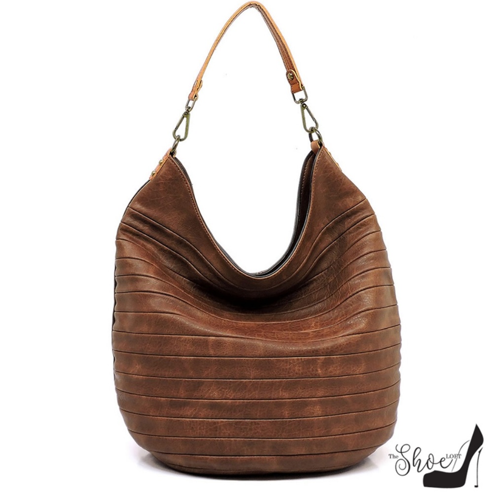 Luxury Chocolate Shiplap Extra Large Hobo Bag